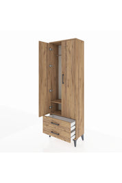 Arges Dolap 2 Raflı 2 Çekmeceli Tek Askılı 60x30x182 - S23M029V9A