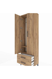 Arges Dolap 2 Raflı 2 Çekmeceli Tek Askılı 60x30x182 - S23M029V9A