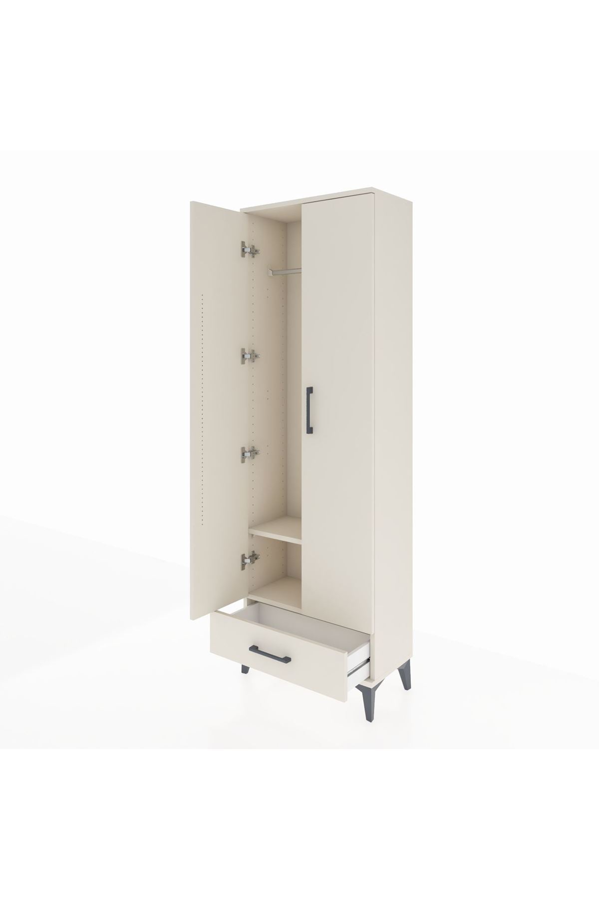 Arges Dolap 2 Raflı Tek Çekmeceli Tek Askılı 60x30x182 - S23M030V1A