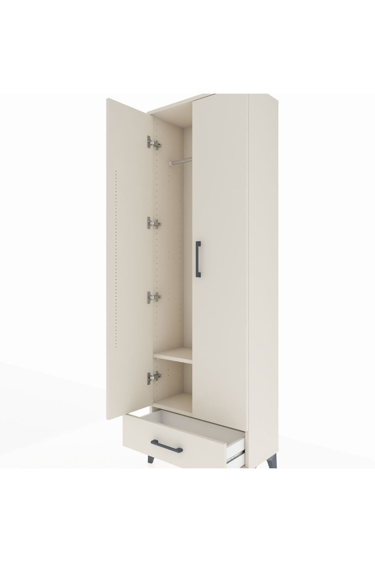 Arges Dolap 2 Raflı Tek Çekmeceli Tek Askılı 60x30x182 - S23M030V1A