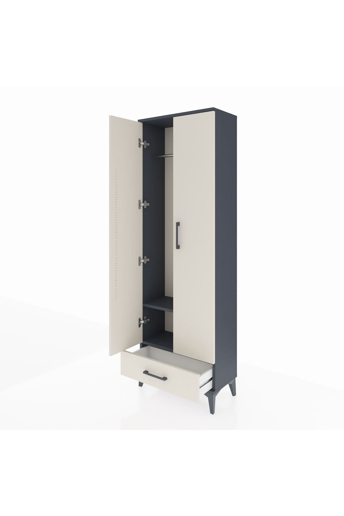 Arges Dolap 2 Raflı Tek Çekmeceli Tek Askılı 60x30x182 - S23M030V4A