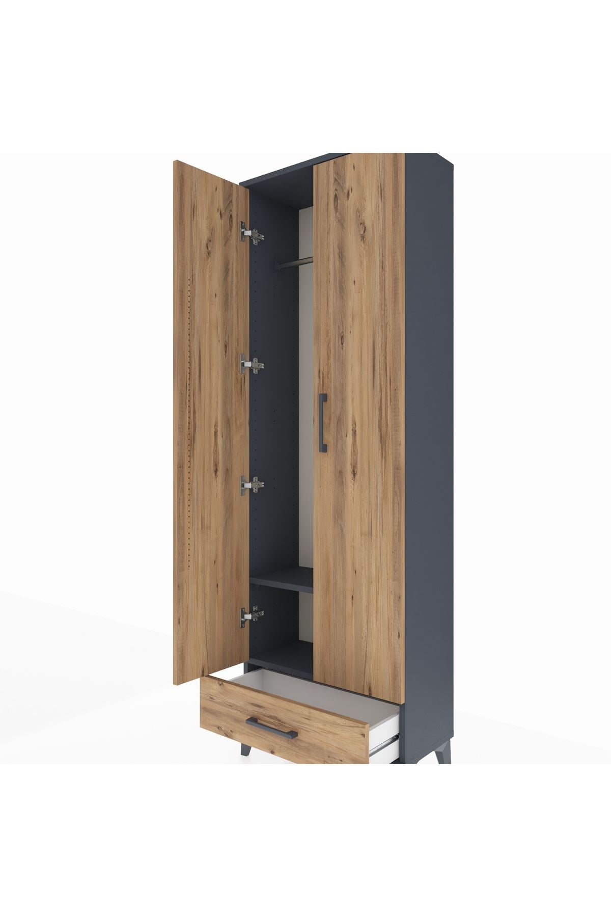 Arges Dolap 2 Raflı Tek Çekmeceli Tek Askılı 60x30x182 - S23M030V6A