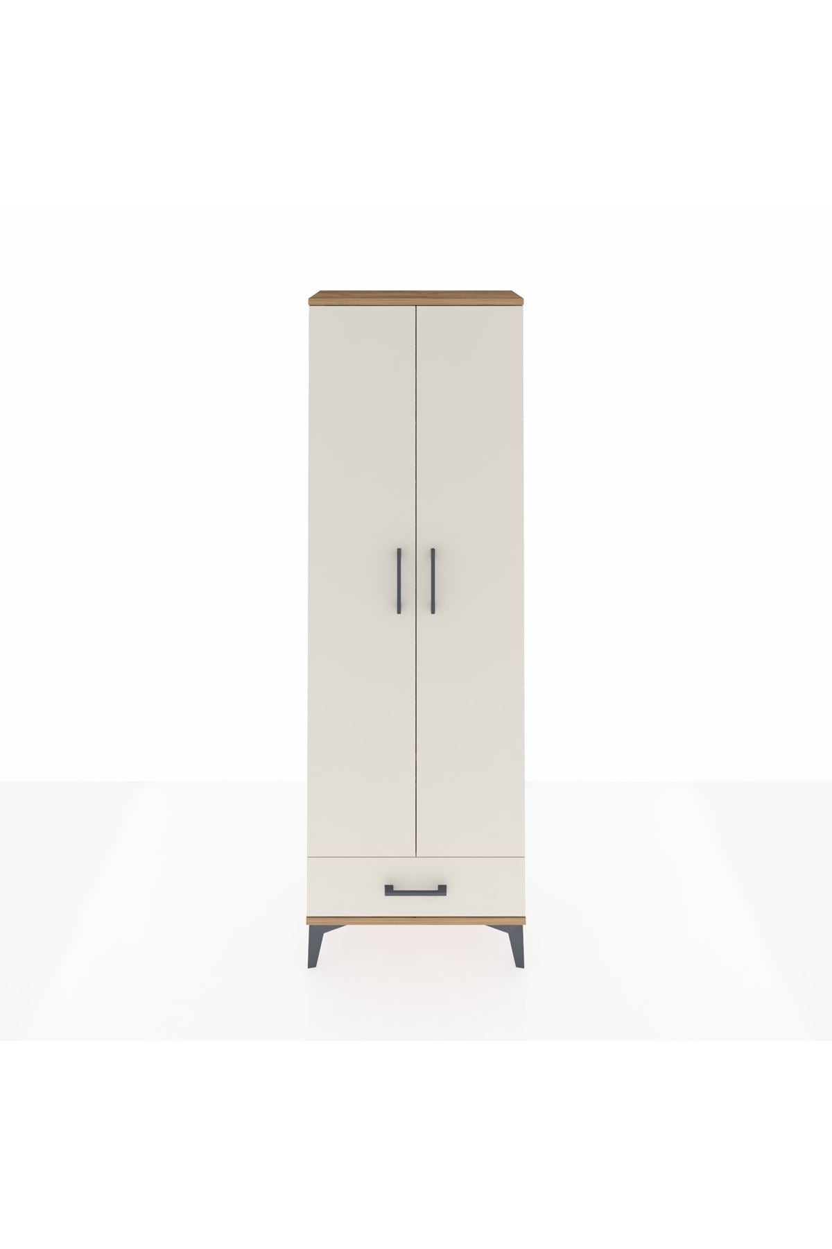 Arges Dolap 2 Raflı Tek Çekmeceli Tek Askılı 60x30x182 - S23M030V7A
