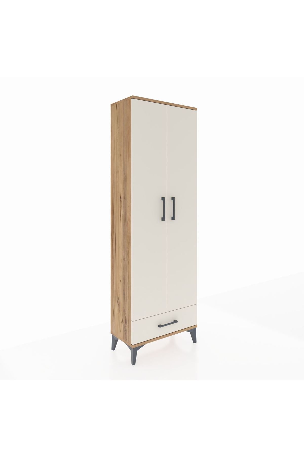 Arges Dolap 2 Raflı Tek Çekmeceli Tek Askılı 60x30x182 - S23M030V7A