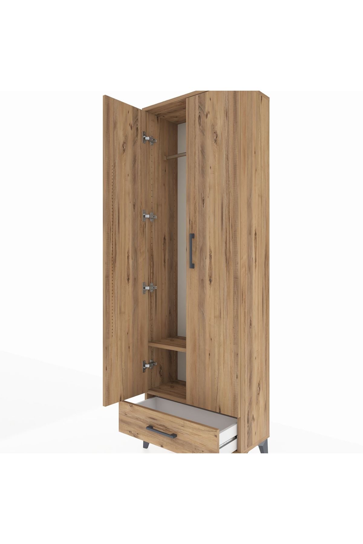 Arges Dolap 2 Raflı Tek Çekmeceli Tek Askılı 60x30x182 - S23M030V9A