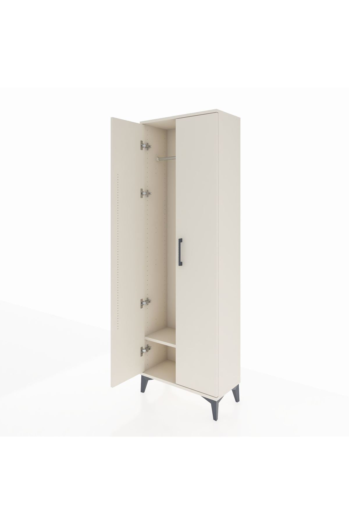 Arges Dolap Tek Raflı 2 Kapaklı Tek Askılı 60x30x182 - S23M031V1A