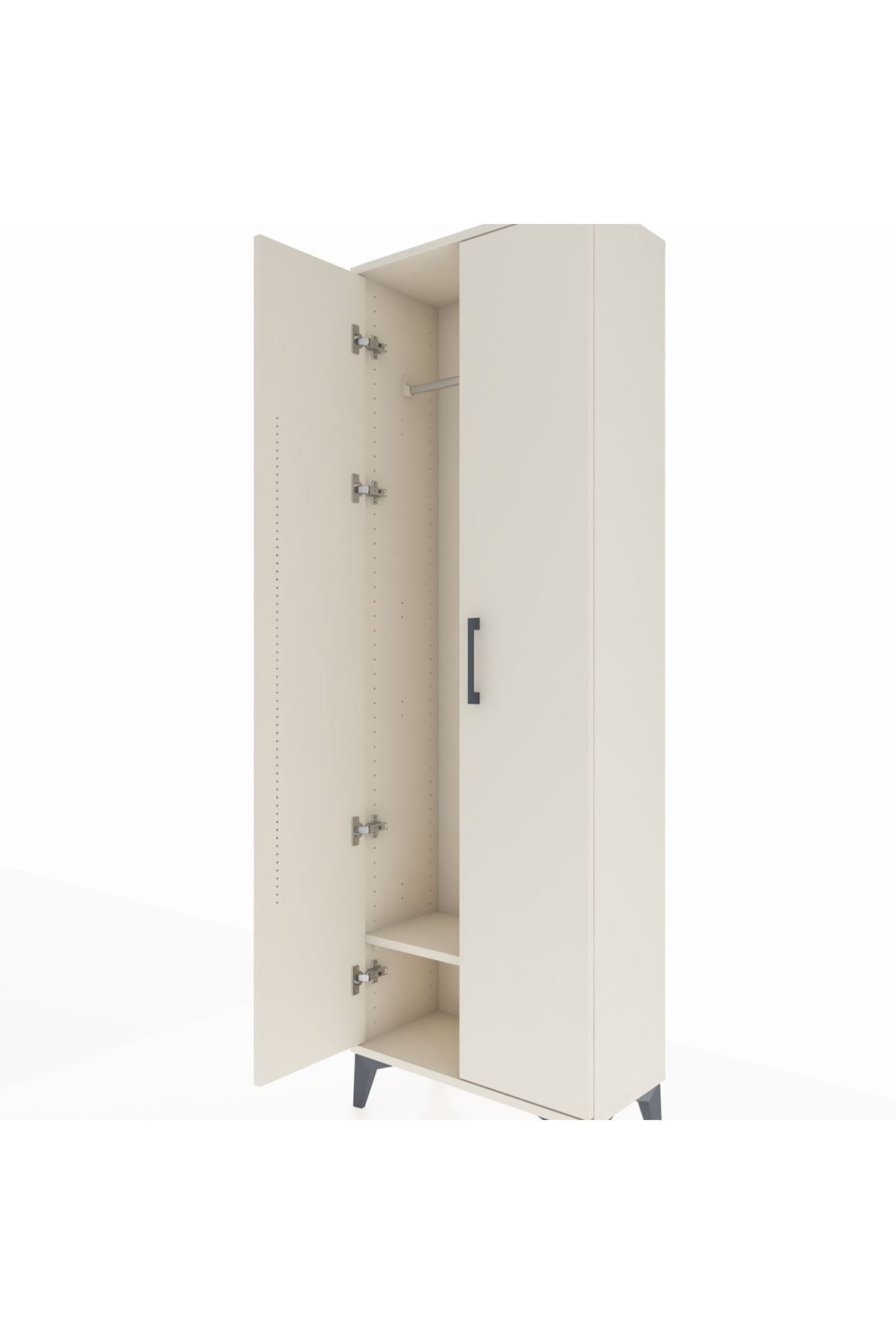 Arges Dolap Tek Raflı 2 Kapaklı Tek Askılı 60x30x182 - S23M031V1A