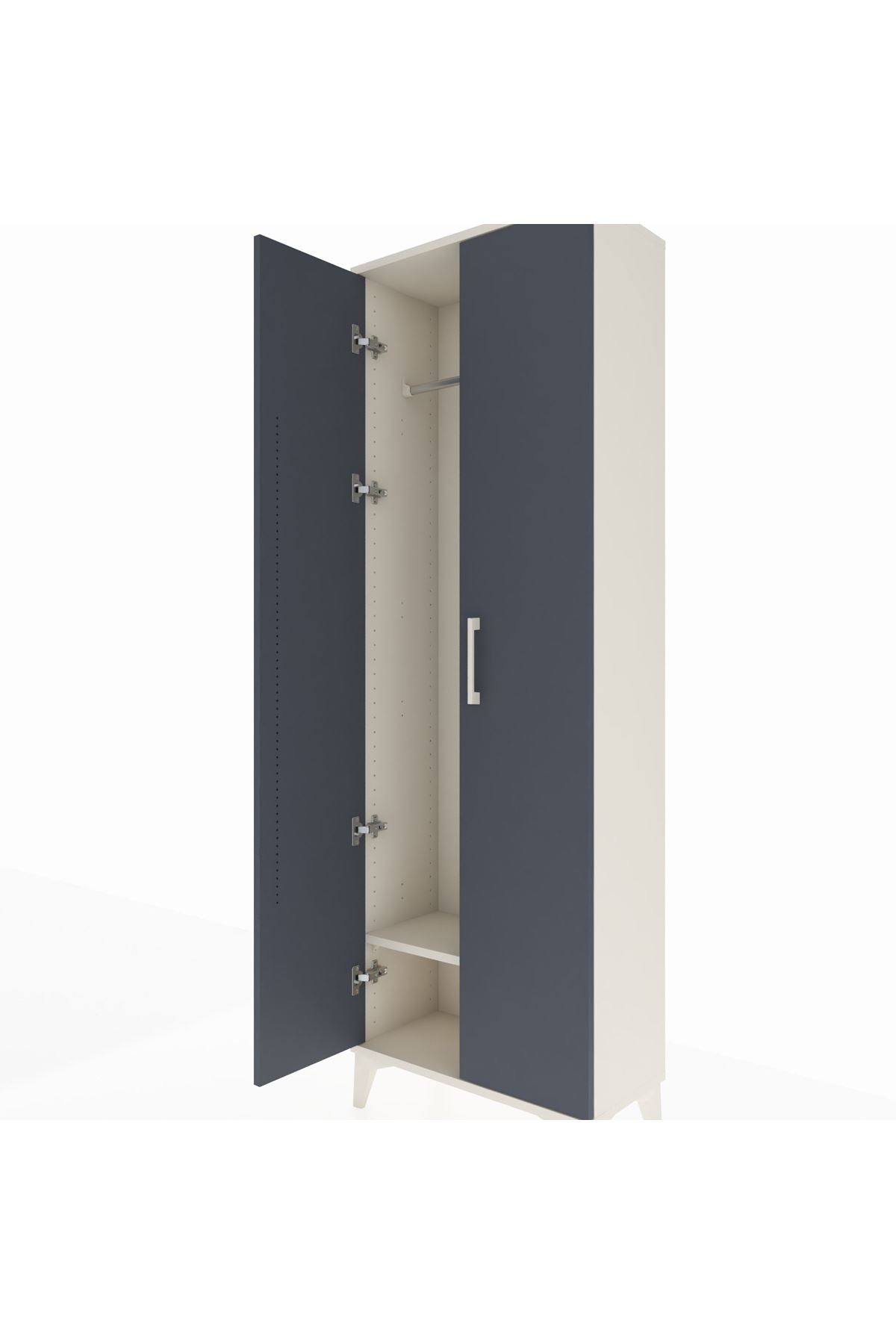 Arges Dolap Tek Raflı 2 Kapaklı Tek Askılı 60x30x182 - S23M031V2A