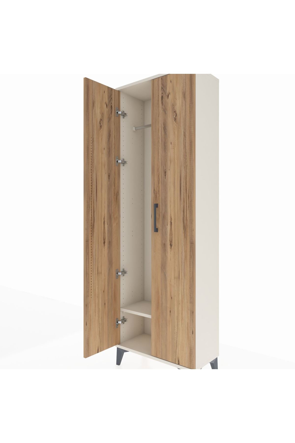 Arges Dolap Tek Raflı 2 Kapaklı Tek Askılı 60x30x182 - S23M031V3A