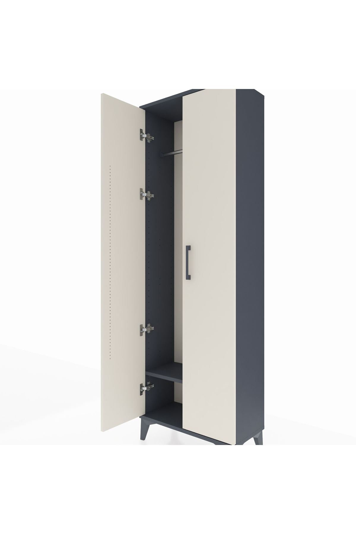 Arges Dolap Tek Raflı 2 Kapaklı Tek Askılı 60x30x182 - S23M031V4A