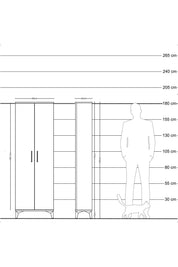 Arges Dolap Tek Raflı 2 Kapaklı Tek Askılı 60x30x182 - S23M031V6A