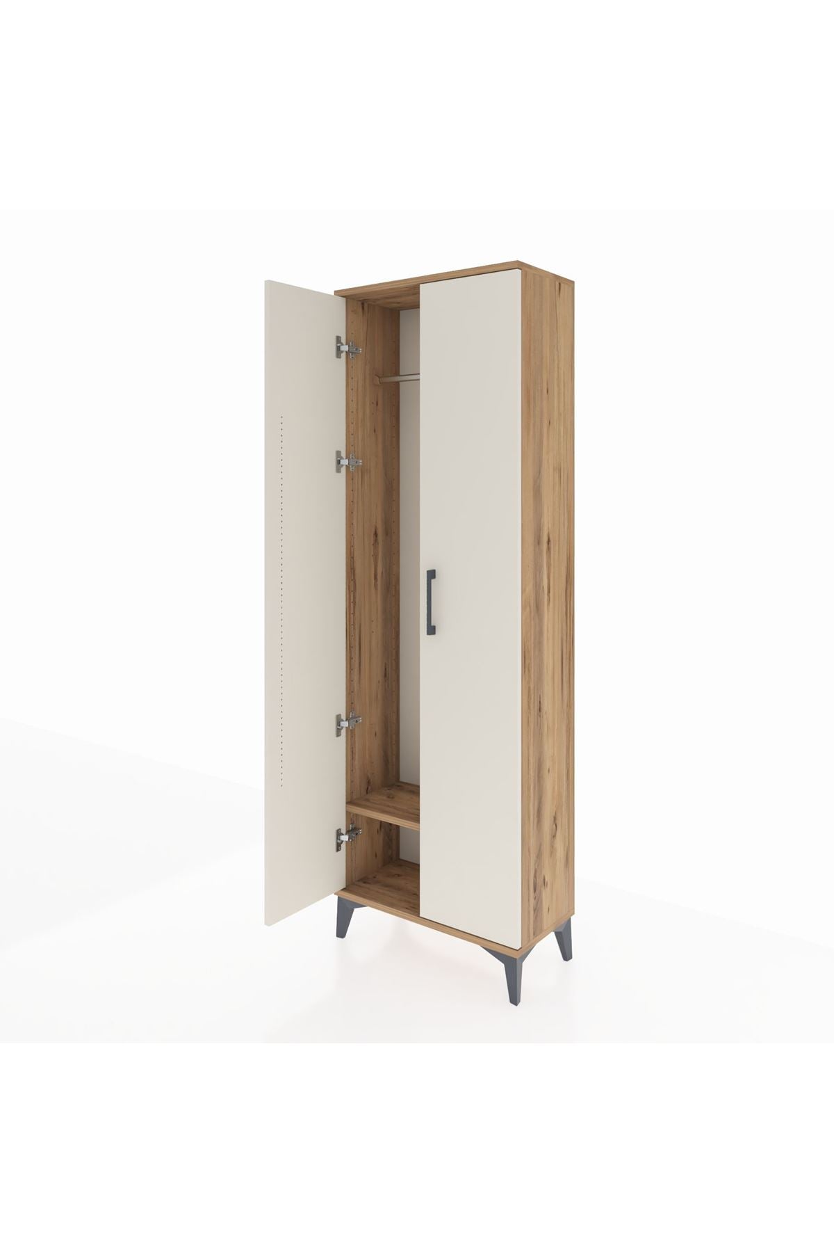 Arges Dolap Tek Raflı 2 Kapaklı Tek Askılı 60x30x182 - S23M031V7A
