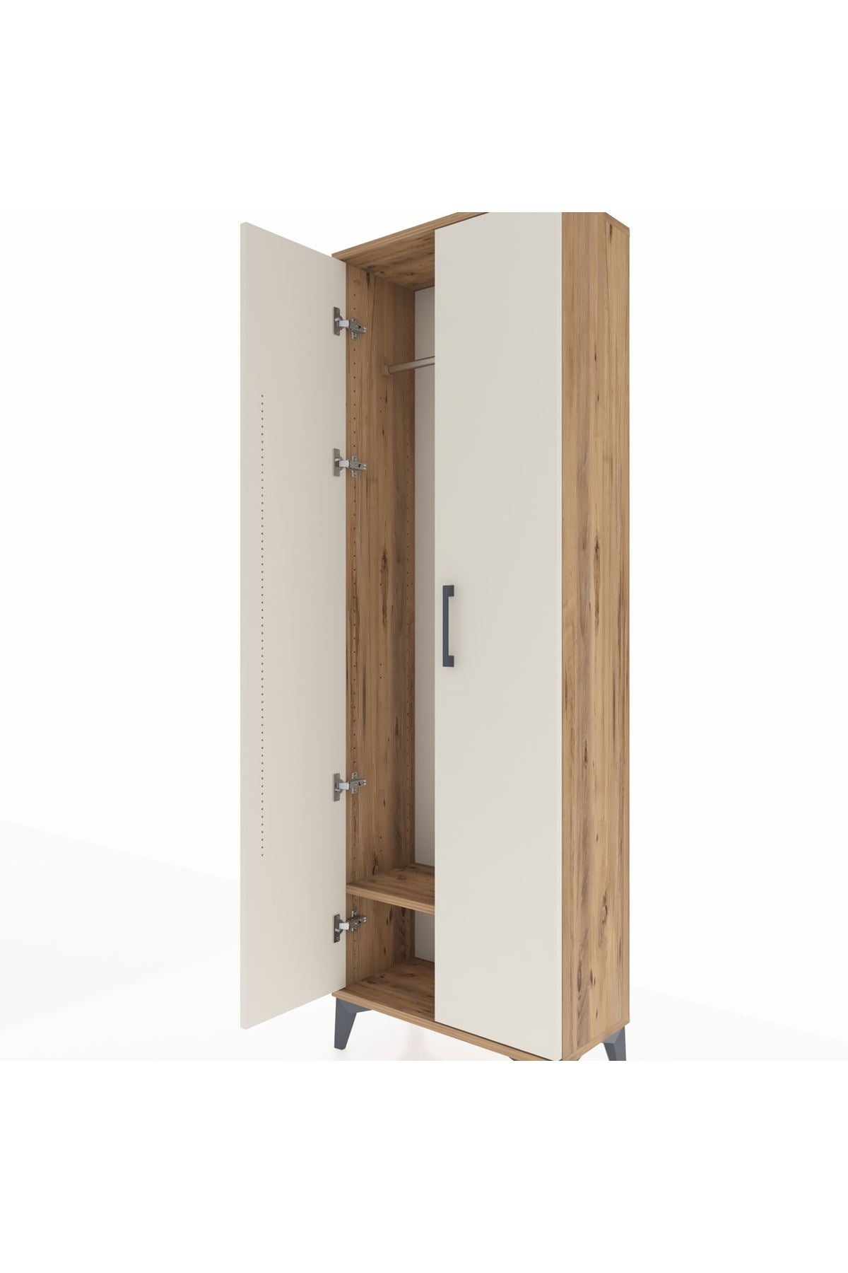 Arges Dolap Tek Raflı 2 Kapaklı Tek Askılı 60x30x182 - S23M031V7A