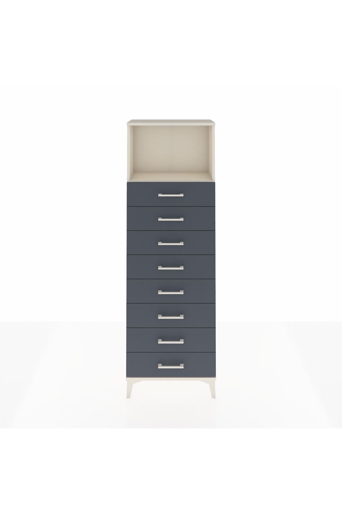 Arges Dolap Tek Raflı 8 Çekmeceli 60x30x182 - S23M032V2A