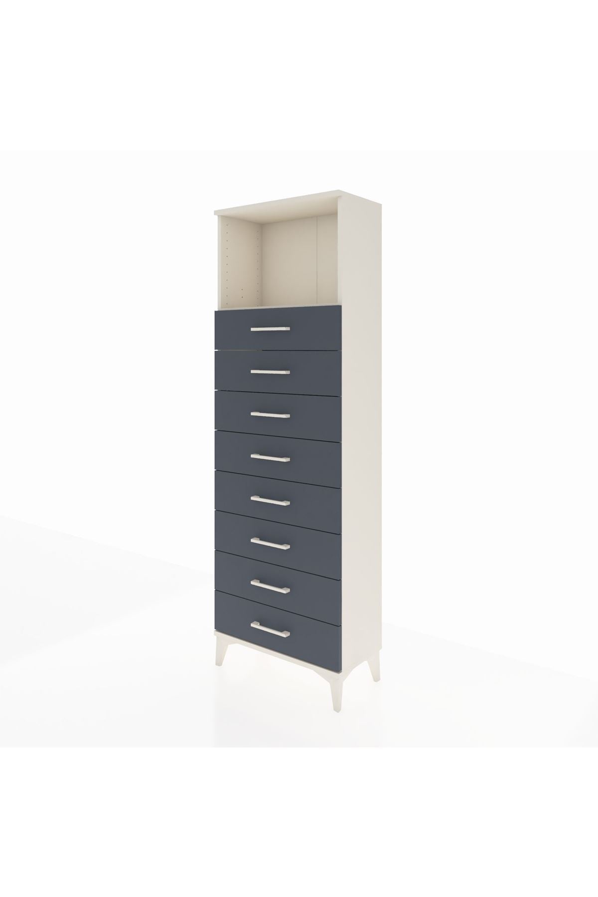 Arges Dolap Tek Raflı 8 Çekmeceli 60x30x182 - S23M032V2A