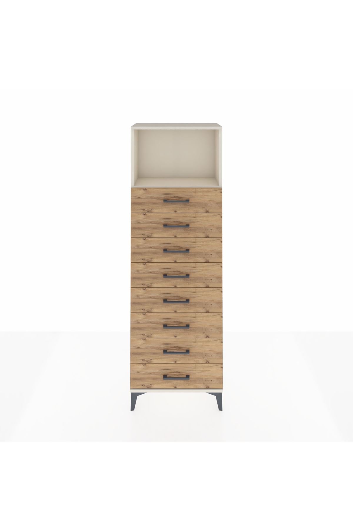 Arges Dolap Tek Raflı 8 Çekmeceli 60x30x182 - S23M032V3A