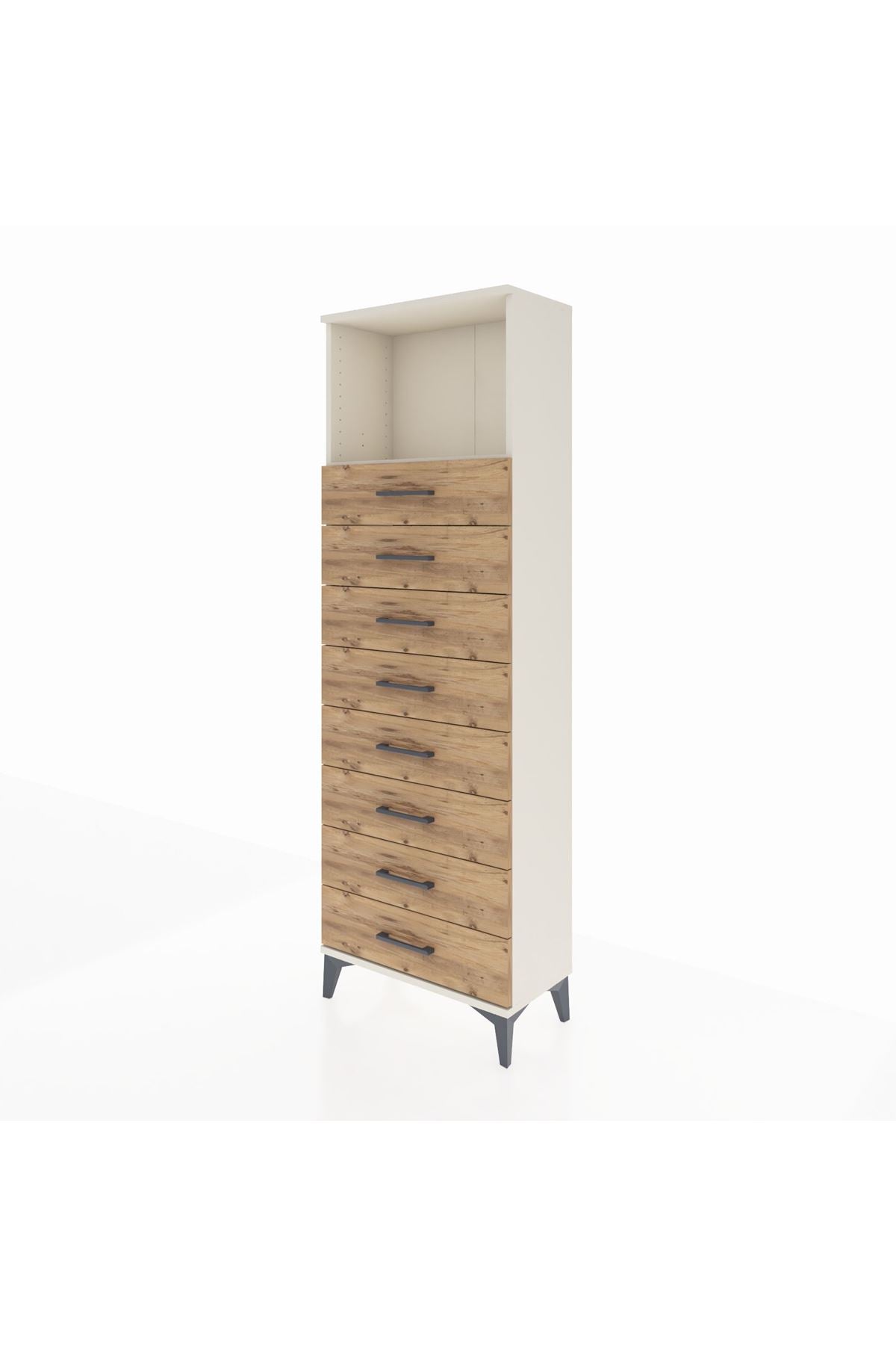 Arges Dolap Tek Raflı 8 Çekmeceli 60x30x182 - S23M032V3A