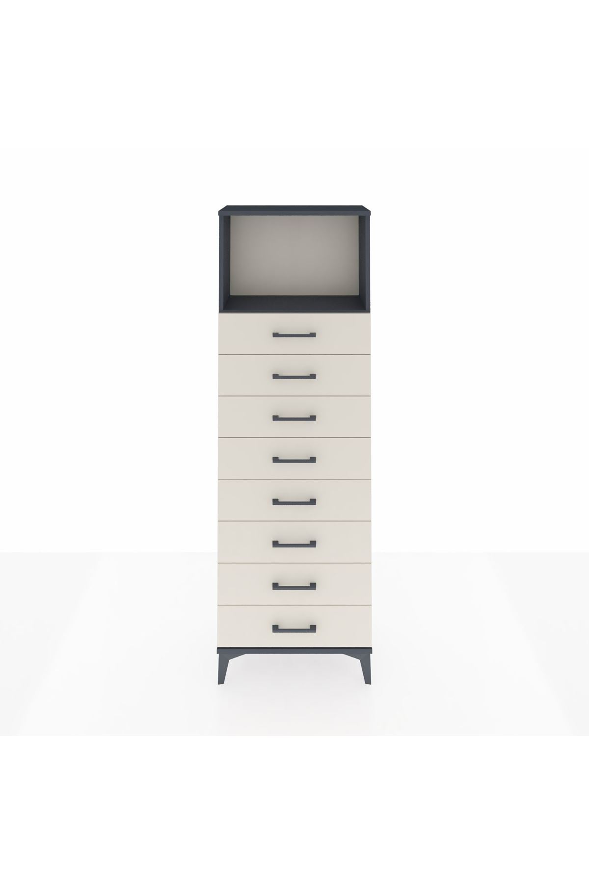 Arges Dolap Tek Raflı 8 Çekmeceli 60x30x182 - S23M032V4A