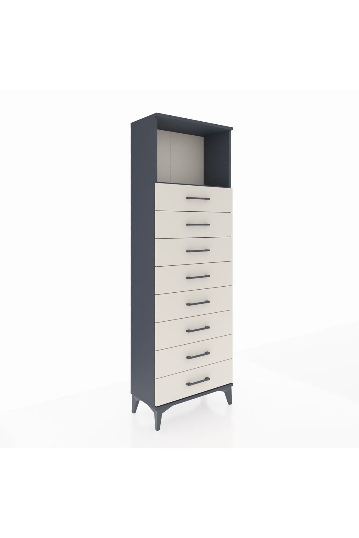 Arges Dolap Tek Raflı 8 Çekmeceli 60x30x182 - S23M032V4A