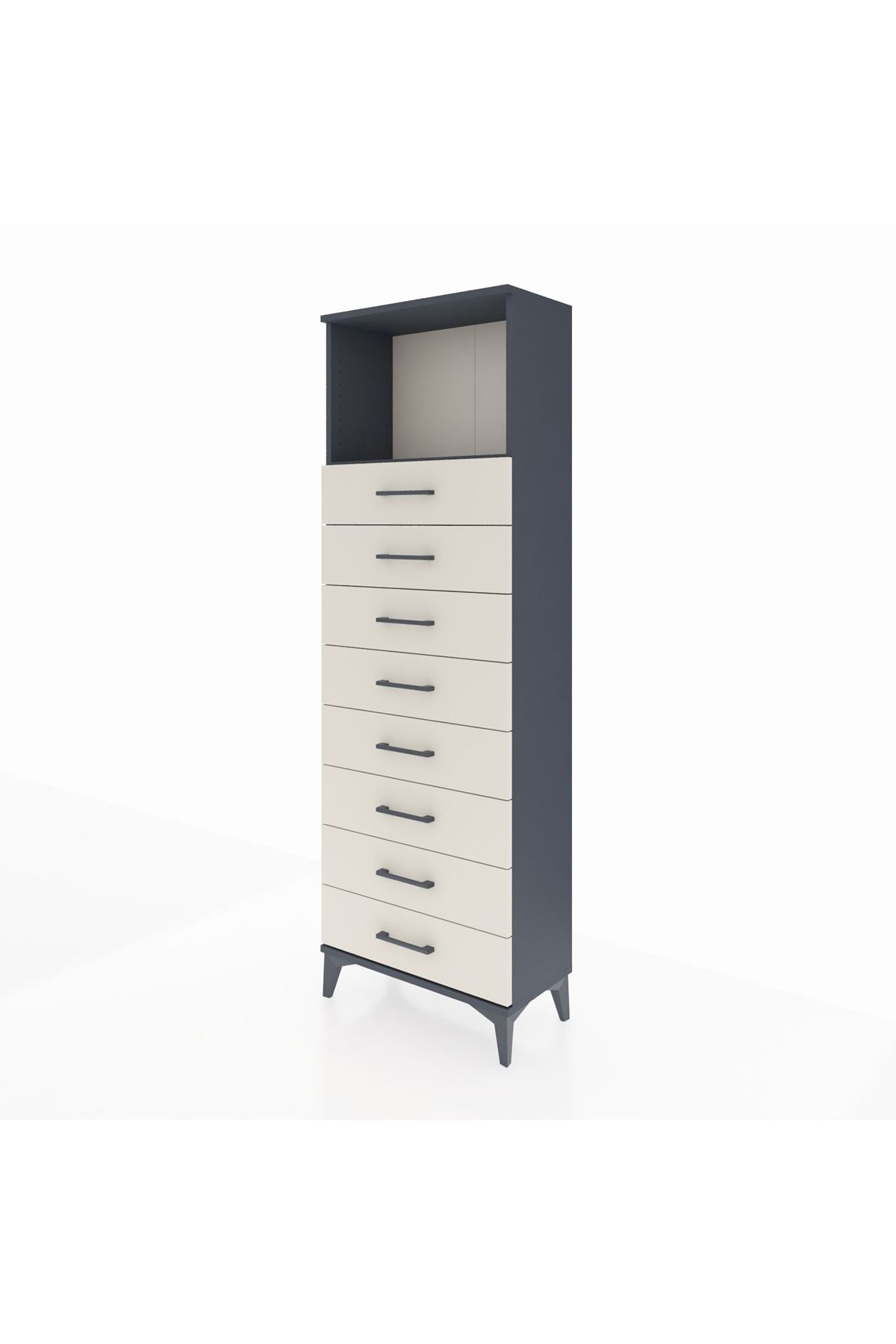 Arges Dolap Tek Raflı 8 Çekmeceli 60x30x182 - S23M032V4A