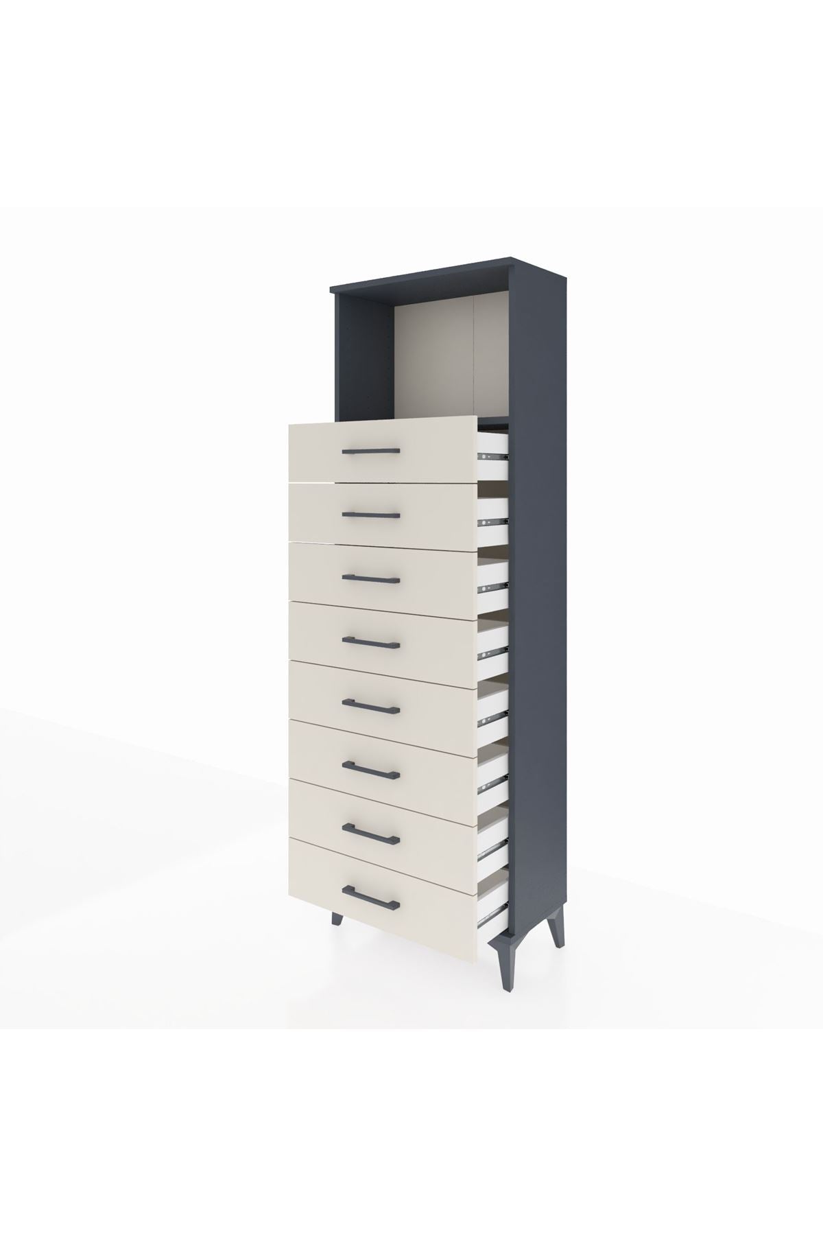 Arges Dolap Tek Raflı 8 Çekmeceli 60x30x182 - S23M032V4A