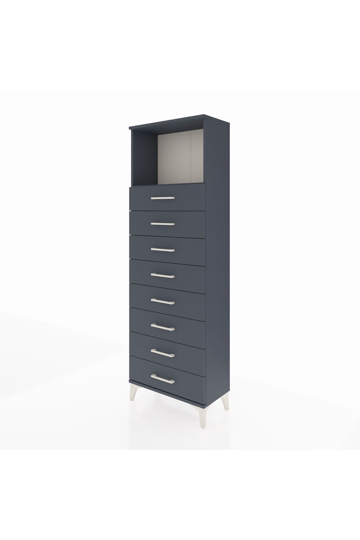 Arges Dolap Tek Raflı 8 Çekmeceli 60x30x182 - S23M032V5A