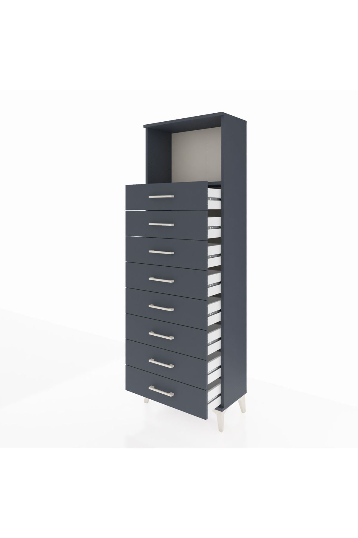 Arges Dolap Tek Raflı 8 Çekmeceli 60x30x182 - S23M032V5A