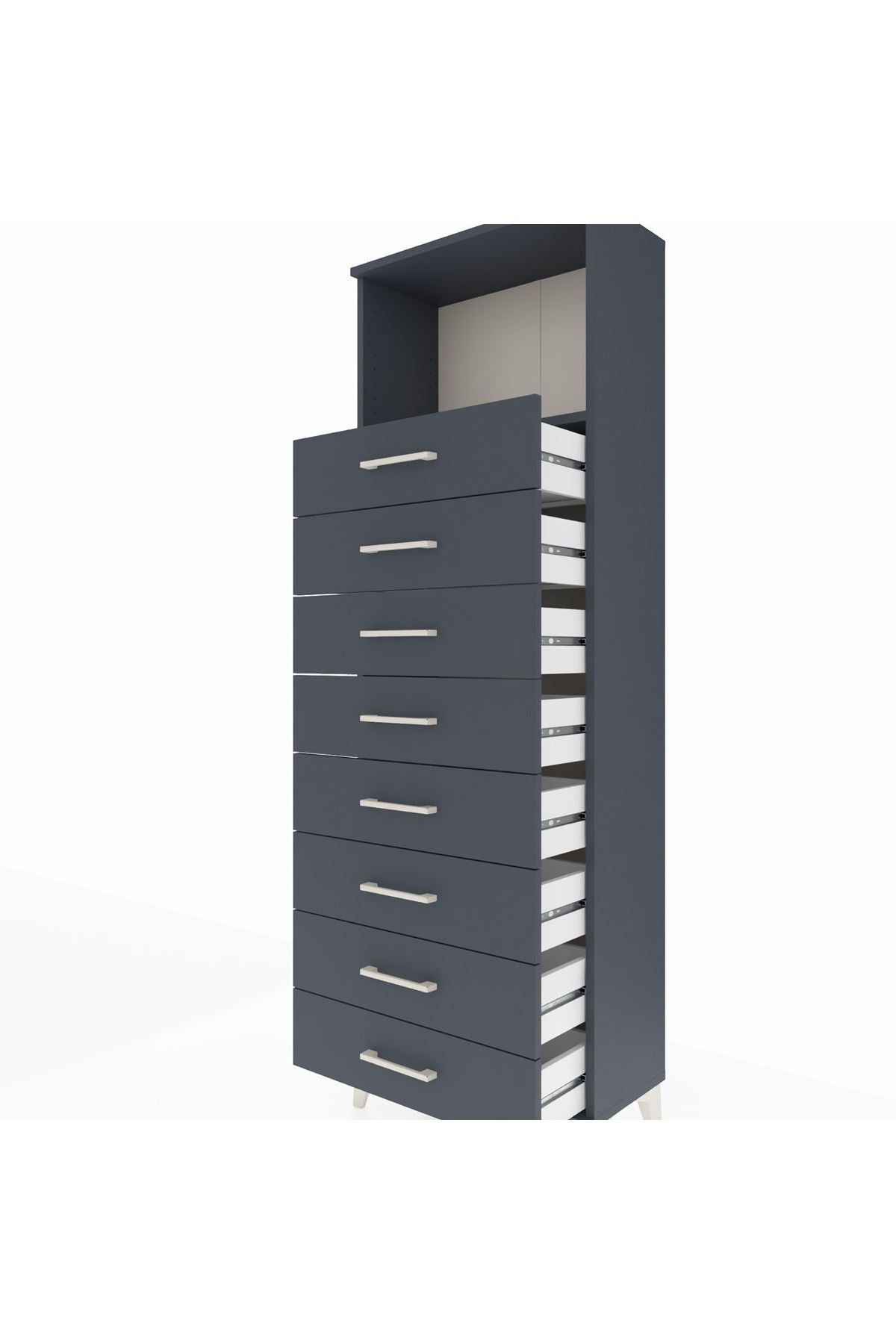 Arges Dolap Tek Raflı 8 Çekmeceli 60x30x182 - S23M032V5A