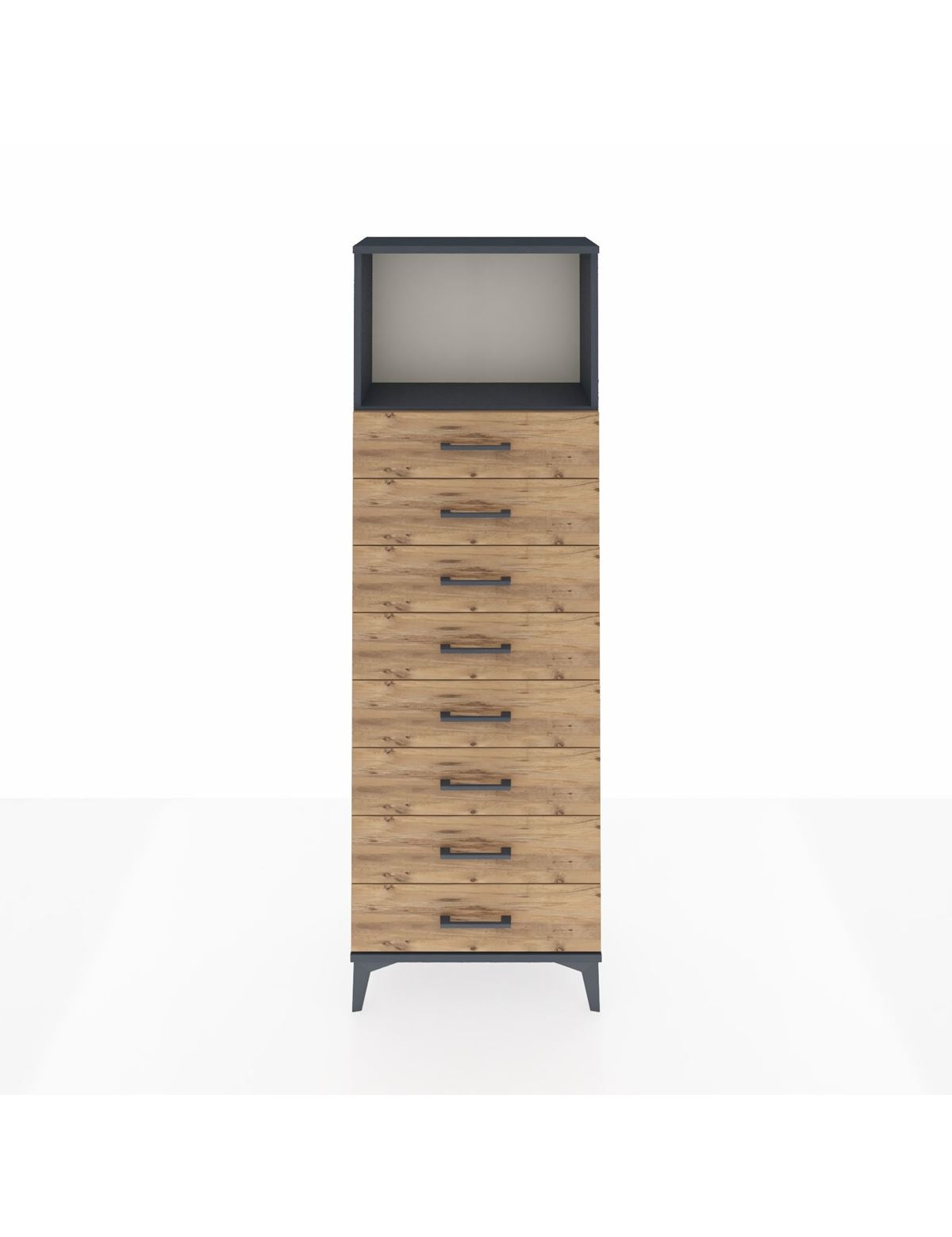 Arges Dolap Tek Raflı 8 Çekmeceli 60x30x182 - S23M032V6A