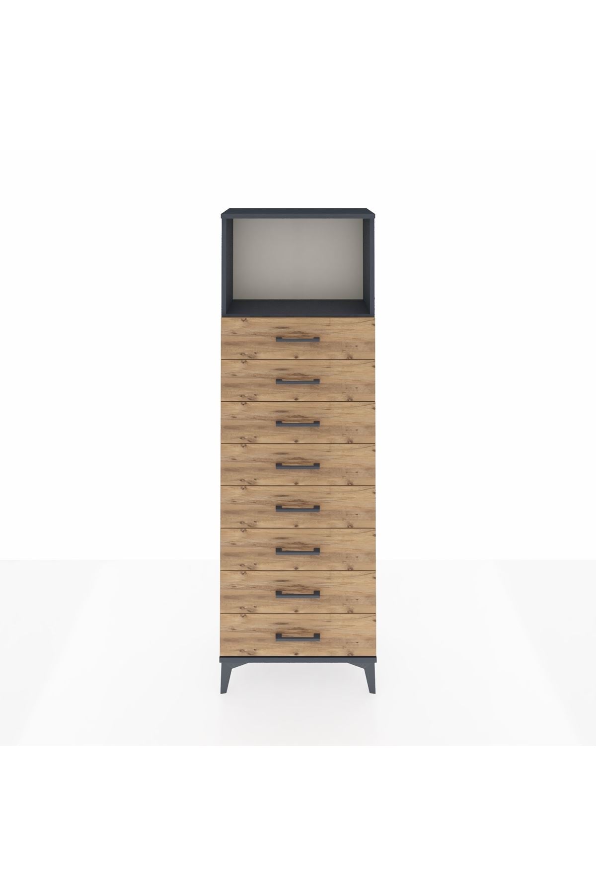 Arges Dolap Tek Raflı 8 Çekmeceli 60x30x182 - S23M032V6A