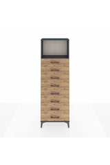 Arges Dolap Tek Raflı 8 Çekmeceli 60x30x182
