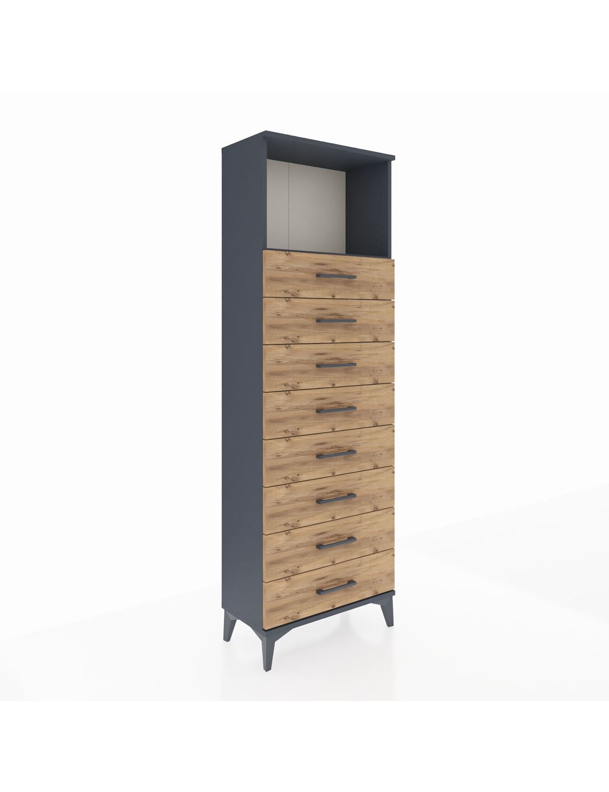Arges Dolap Tek Raflı 8 Çekmeceli 60x30x182 - S23M032V6A