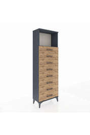 Arges Dolap Tek Raflı 8 Çekmeceli 60x30x182 - S23M032V6A