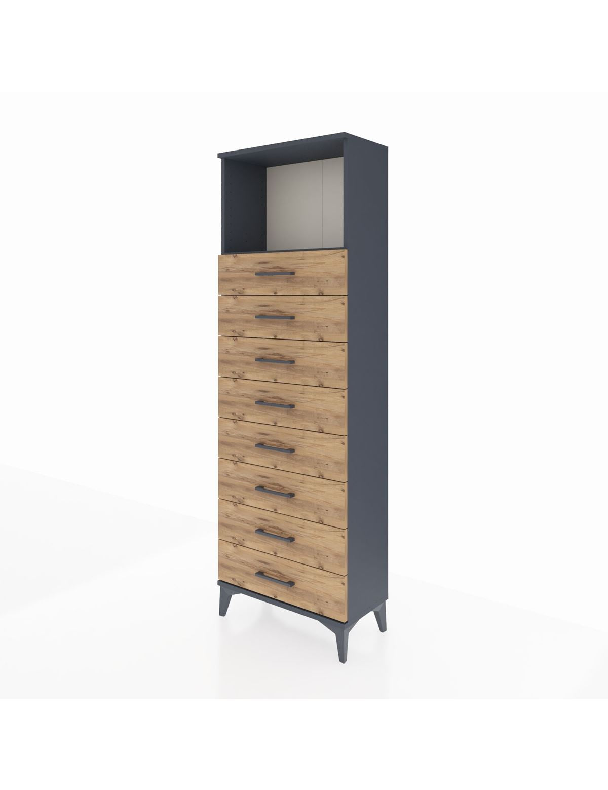 Arges Dolap Tek Raflı 8 Çekmeceli 60x30x182 - S23M032V6A