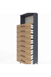 Arges Dolap Tek Raflı 8 Çekmeceli 60x30x182 - S23M032V6A