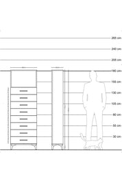Arges Dolap Tek Raflı 8 Çekmeceli 60x30x182 - S23M032V6A