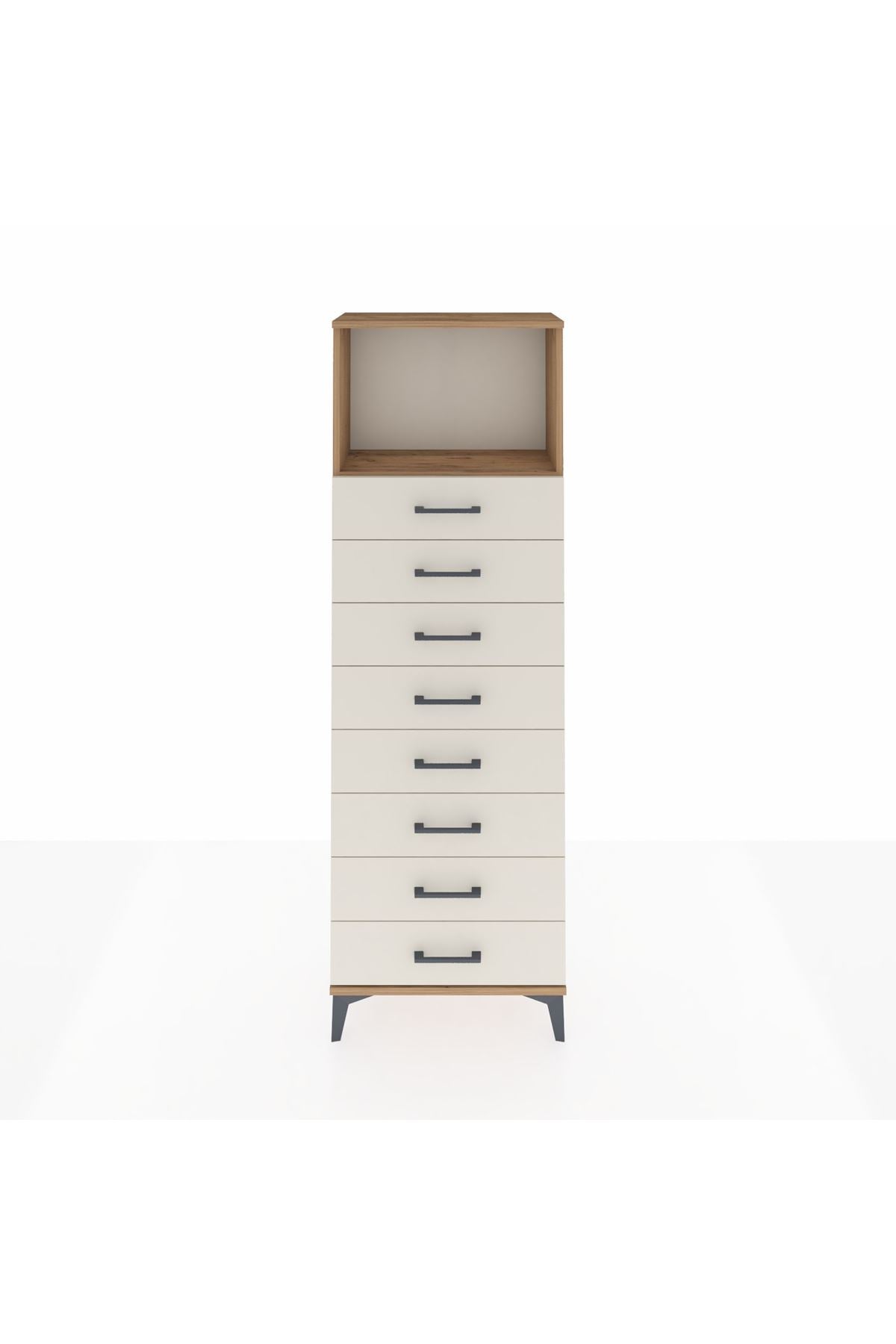 Arges Dolap Tek Raflı 8 Çekmeceli 60x30x182 - S23M032V7A