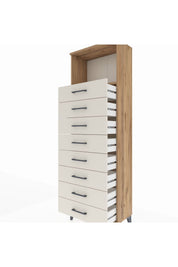 Arges Dolap Tek Raflı 8 Çekmeceli 60x30x182 - S23M032V7A