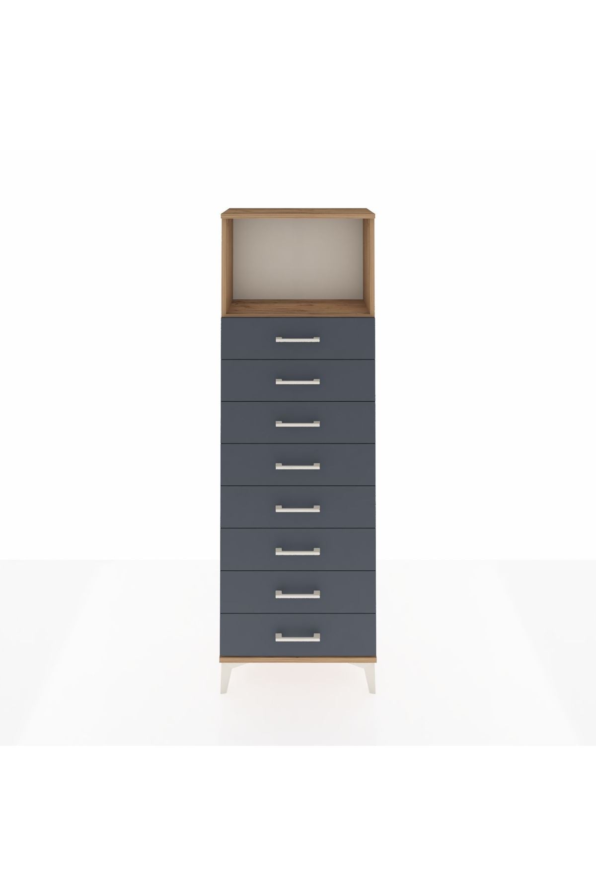 Arges Dolap Tek Raflı 8 Çekmeceli 60x30x182 - S23M032V8A