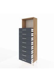 Arges Dolap Tek Raflı 8 Çekmeceli 60x30x182 - S23M032V8A