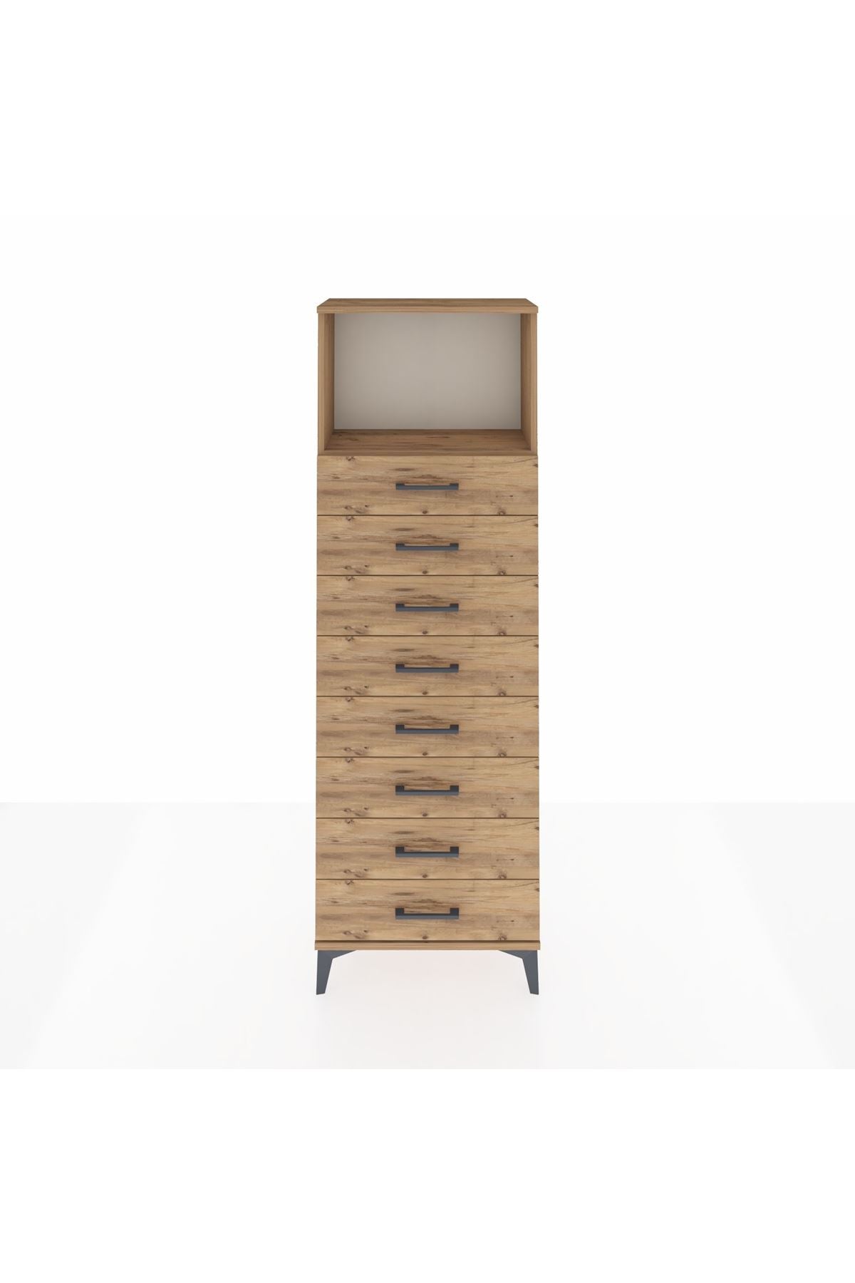 Arges Dolap Tek Raflı 8 Çekmeceli 60x30x182 - S23M032V9A
