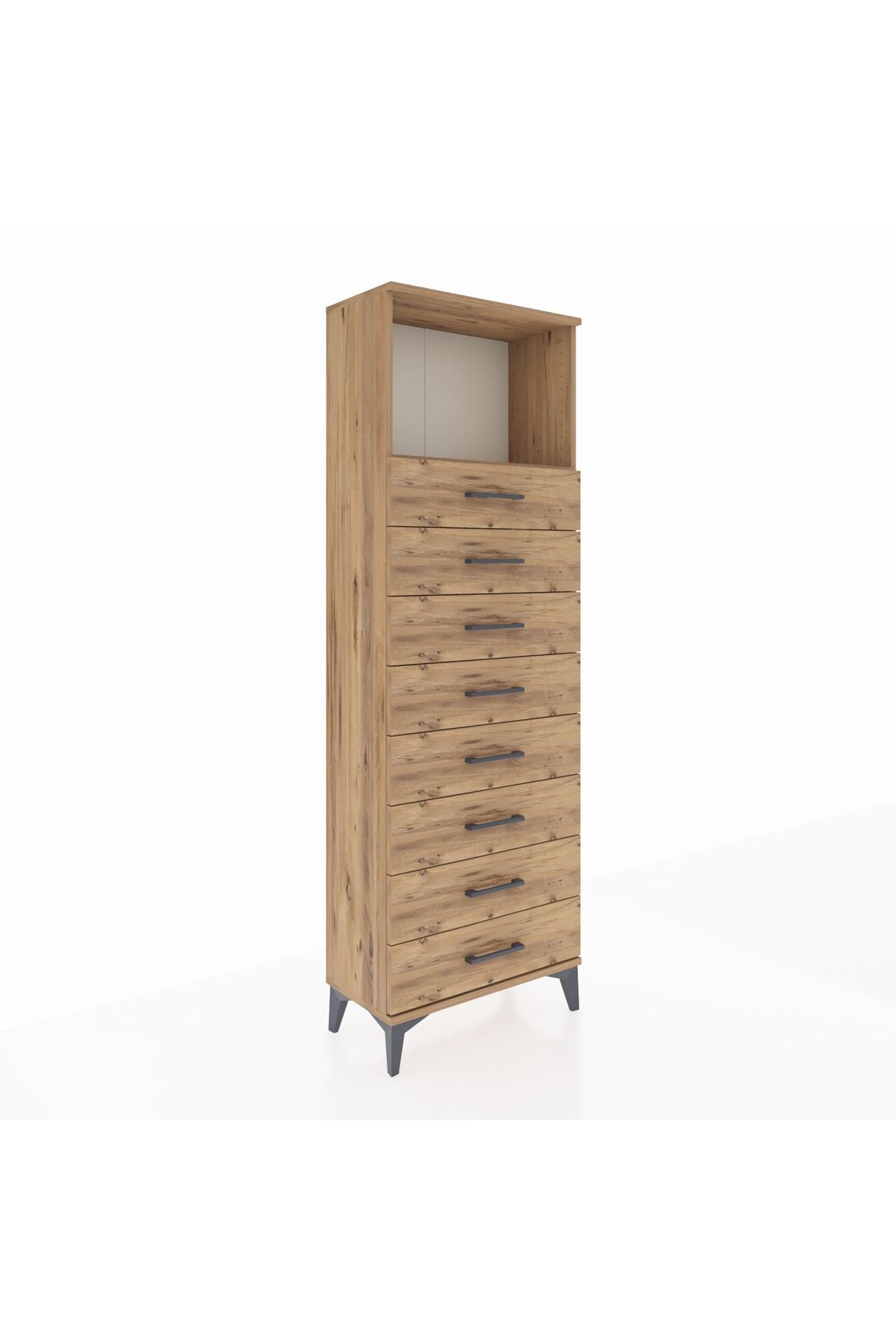 Arges Dolap Tek Raflı 8 Çekmeceli 60x30x182 - S23M032V9A