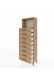 Arges Dolap Tek Raflı 8 Çekmeceli 60x30x182 - S23M032V9A