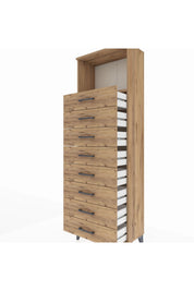 Arges Dolap Tek Raflı 8 Çekmeceli 60x30x182 - S23M032V9A
