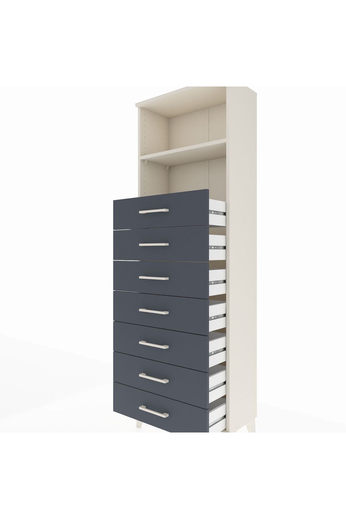 Arges Dolap 2 Raflı 7 Çekmeceli 60x30x182 - S23M033V2A
