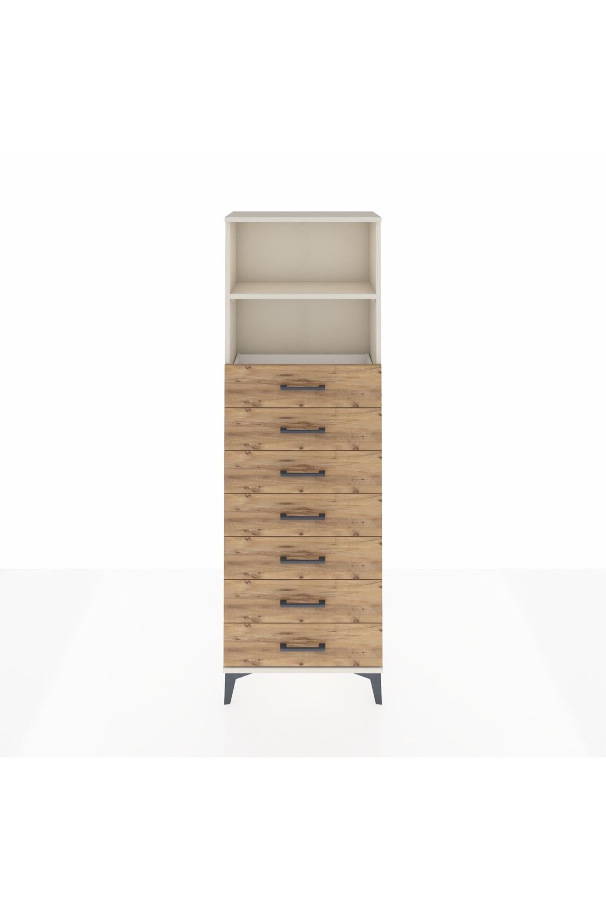 Arges Dolap 2 Raflı 7 Çekmeceli 60x30x182 - S23M033V3A