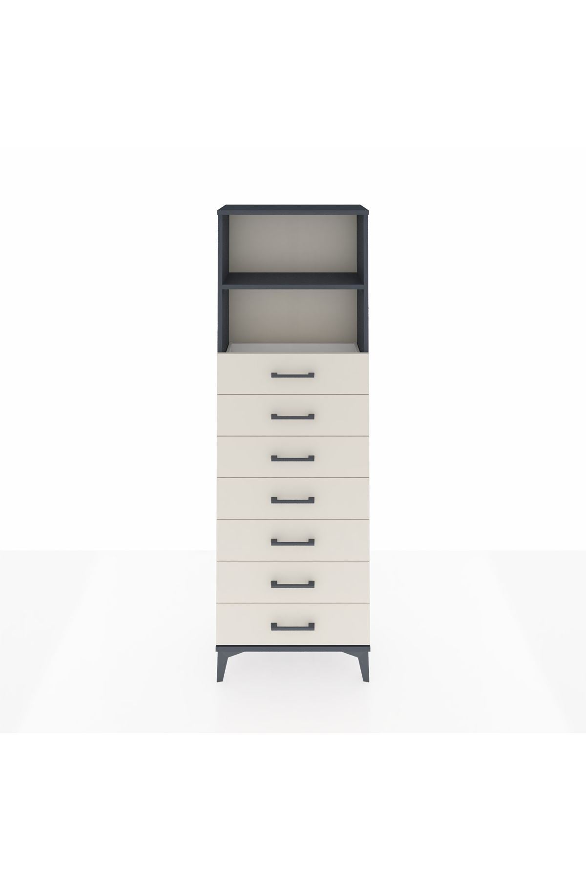 Arges Dolap 2 Raflı 7 Çekmeceli 60x30x182 - S23M033V4A