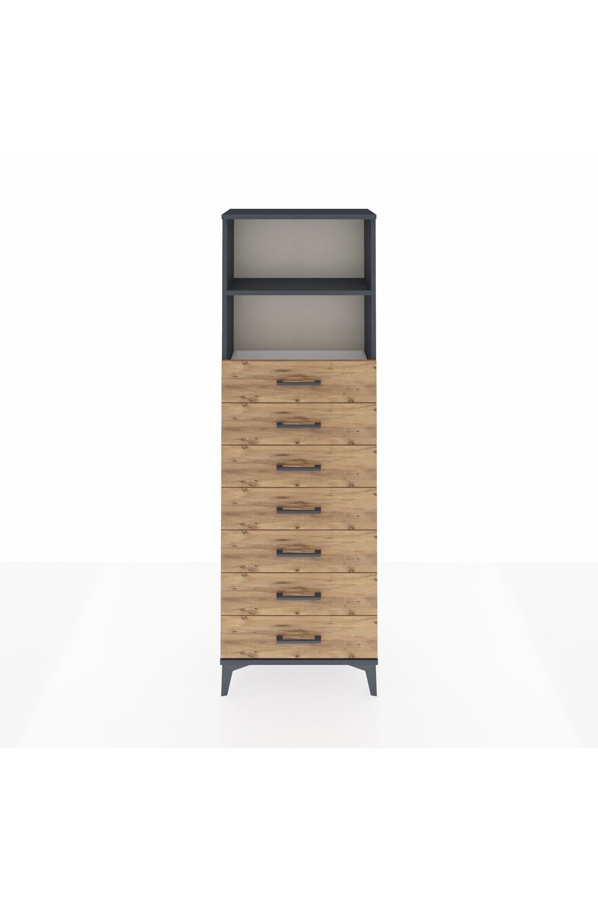 Arges Dolap 2 Raflı 7 Çekmeceli 60x30x182 - S23M033V6A