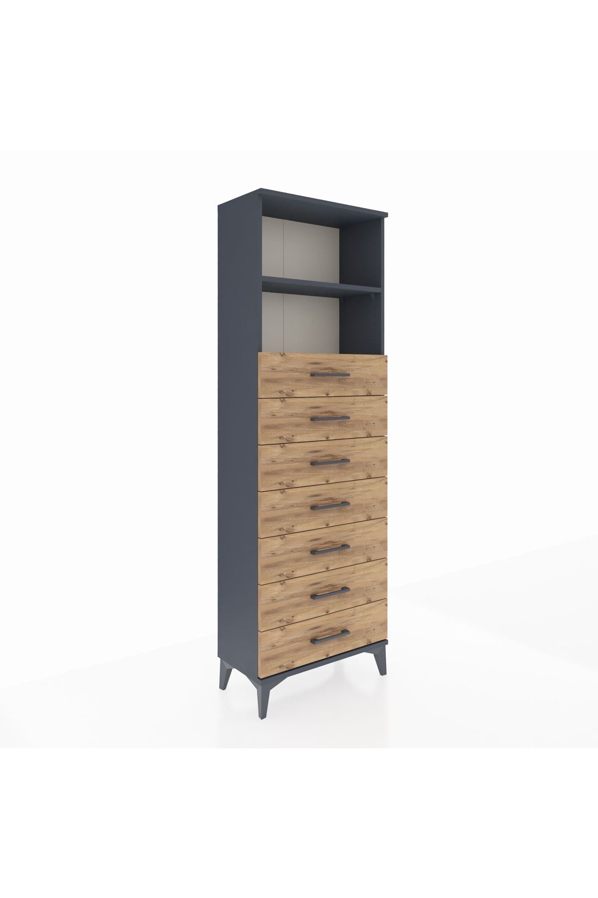 Arges Dolap 2 Raflı 7 Çekmeceli 60x30x182 - S23M033V6A
