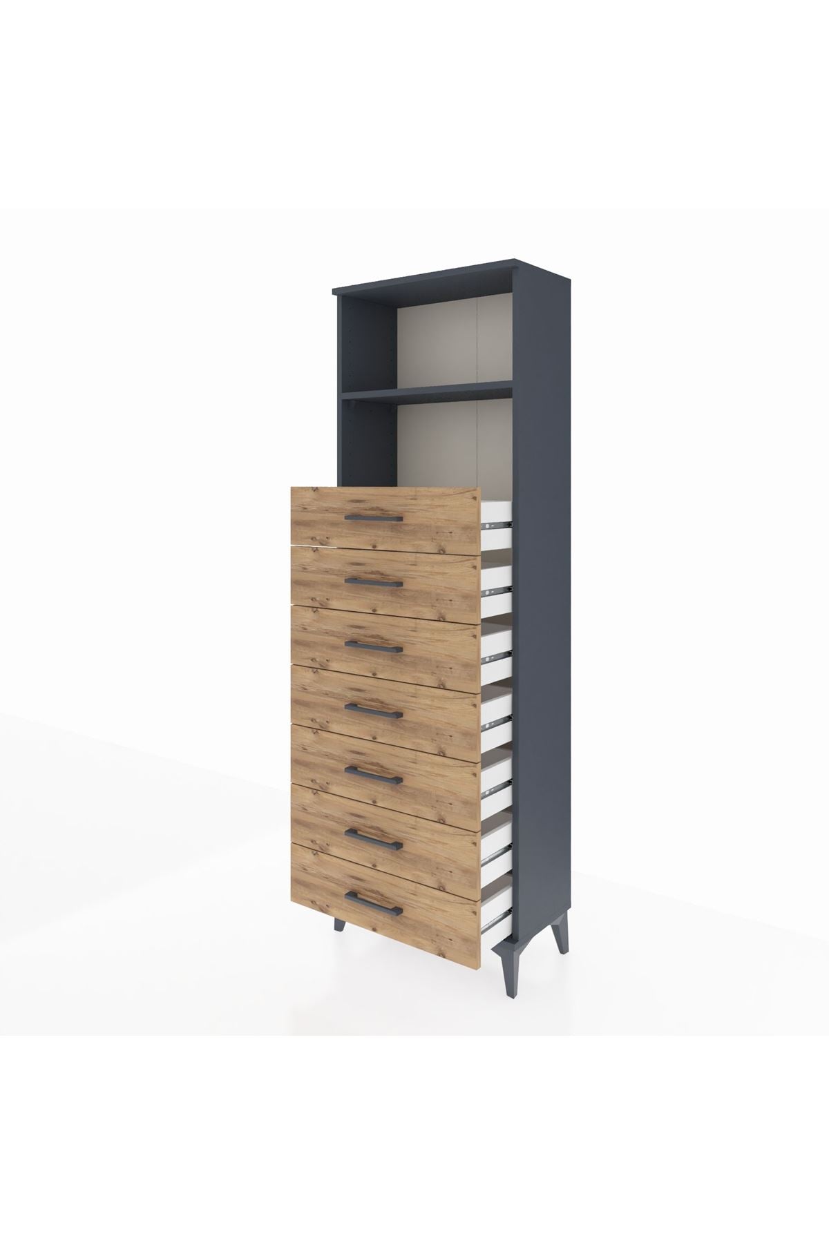 Arges Dolap 2 Raflı 7 Çekmeceli 60x30x182 - S23M033V6A